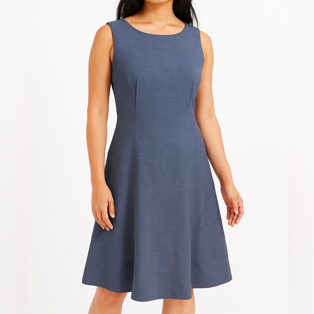 CALVIN KLEIN gray a line minimalist sleeveless career office dress size 12